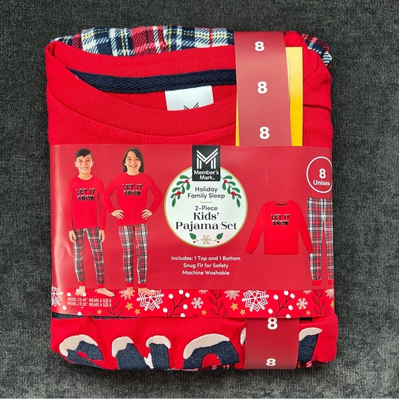 NWT Member's Mark Family Sleep Kids 2-Piece Pajama Set - Picture 10 of 13